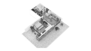 Планировка квартиры 1 спальня в корпусе Array, ЖК Habitat № 11016